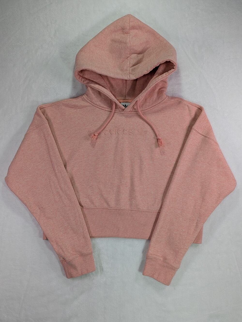 Adidas Originals Coeeze Cropped Hoodie S Dusty Pink Organic Cotton